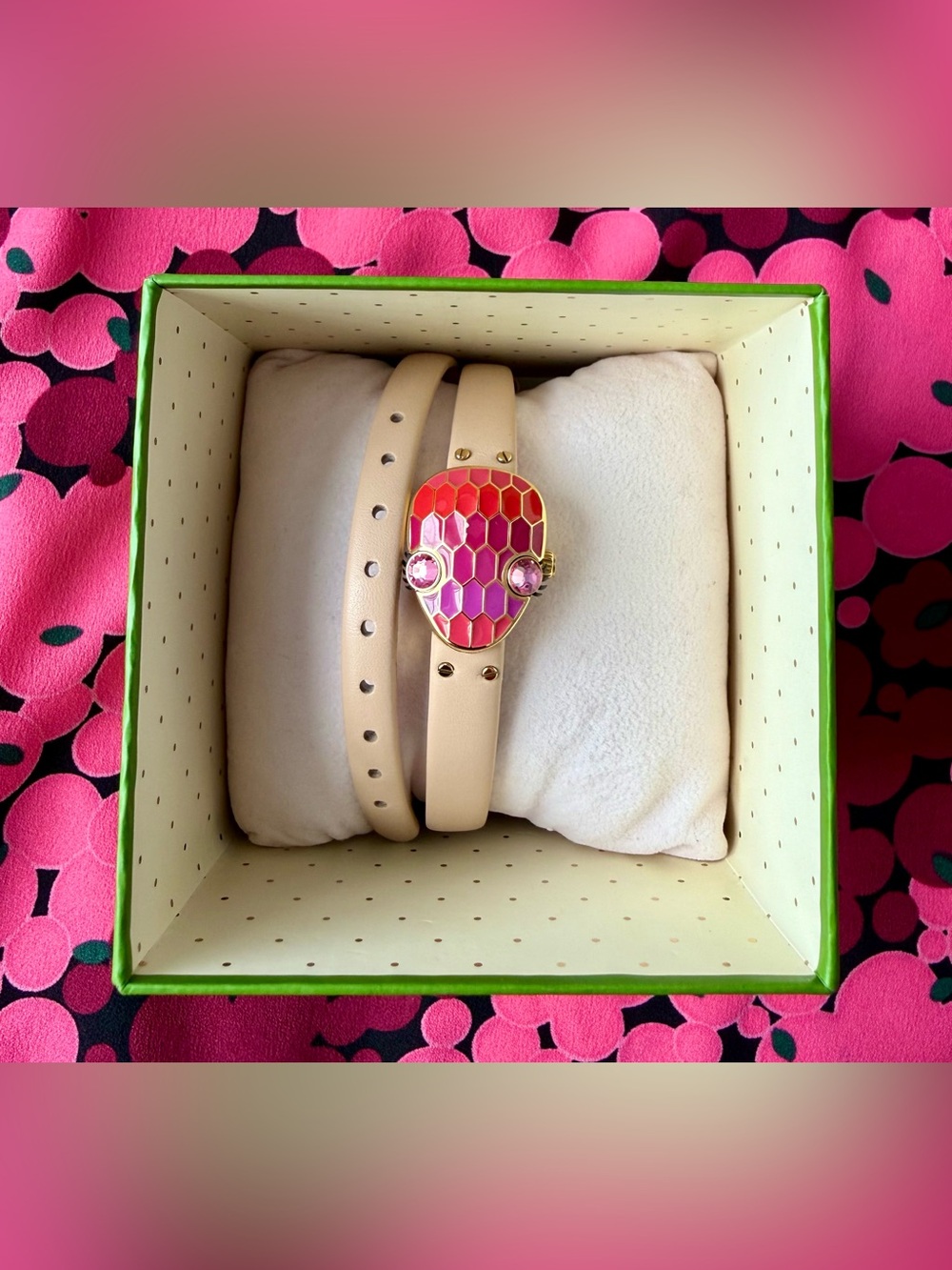 Kate Spade Snake Double Wrap Leather Strap Watch